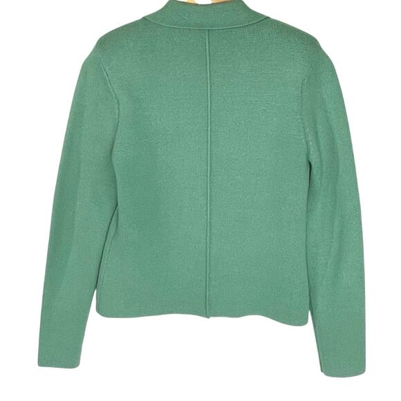 L’AGENCE Women’s Sophia Knit Pocket front Double Button Blazer Green - Picture 8 of 8